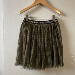 Zara Girls Olive Green Tulle Skirt Size 6/7